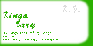 kinga vary business card